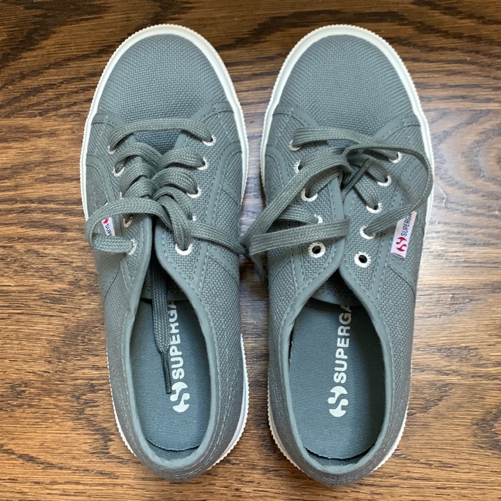 Superga gray shoes